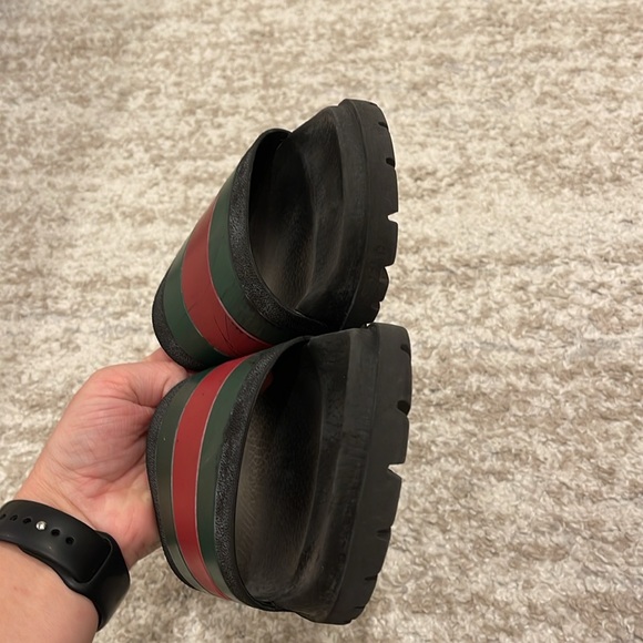 GUCCI MENS WEB RUBBER SLIDE SANDAL size 9 G - Picture 3 of 13